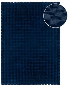 Sötétkék szintetikus szőrme szőnyeg 80x150 cm Waffle Faux Fur – Flair Rugs
