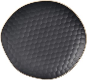 Fekete szervírozó kőedény tányér Tea Time – Orion