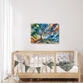 Kép – Színes energikus fa (70x50 cm)