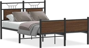 vidaXL barna tölgy színű szerelt fa ágykeret matrac nélkül 120x200 cm