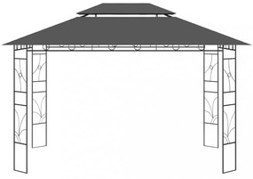 antracitszürke pavilon 4 x 3 x 2,7 m 160 g/m²