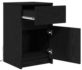 LED Éjjeli Szekrény 2 pcs Musta tammi 38 x 34 x 61 cm Faanyag
