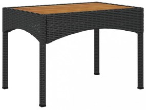 vidaXL 4 részes fekete polyrattan kerti étkezőszett párnákkal