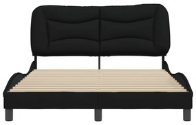 fekete szövet ágykeret matrac nélkül Hvar 140x200 cm