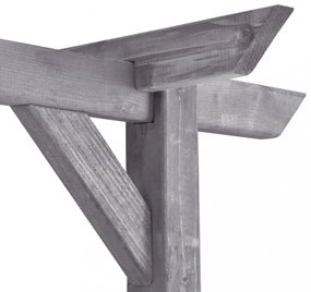 szürke impregnált fenyőfa kerti pergola 200 x 40 x 205 cm
