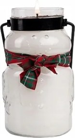 Kis gyertya Welcome Wreath Snowman Cheerful Candle