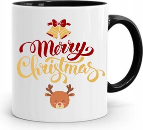 Fekete Karácsonyi Bögre Mikulásra, fényképes nyomtatással