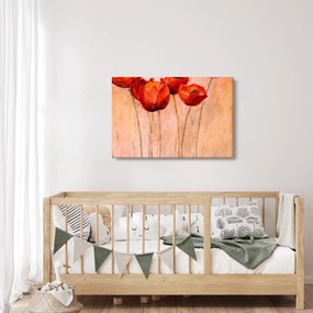 Kép - piros tulipán (90x60 cm)