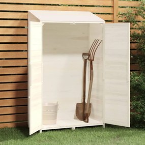 fehér tömör fenyőfa kerti fészer 102x52x174,5 cm
