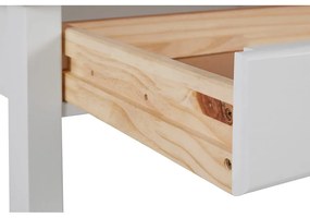 Gava fehér-barna íróasztal borovi fenyőből, hosszúság 100 cm - Støraa