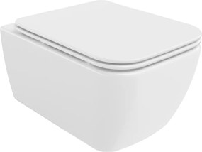 Mexen Stella Rimless WC-csésze lassú lecsapódású slim ülőkével, duroplast, fényes fehér - 30680900