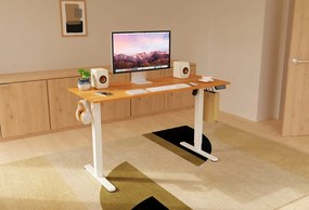 Elektromosan állítható magasságú íróasztal - 140x60cm arany tölgy ülő-/állómunkához - LVN System Lite LV1718