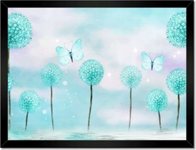 Poszterek keretben 40x30 Pillangók Türkiz világ