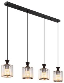 Globo 15742-4 - Csillár zsinóron JORDANA 4xE27/60W/230V fekete