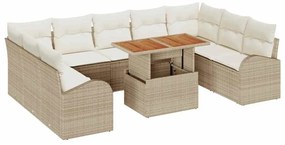 vidaXL Kerti Kanapé Szett párnával 10 pcs bézs és krémszínű