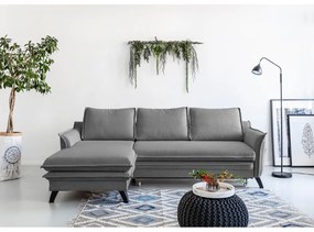 Charming Charlie sötétszürke kinyitható sarokkanapé, bal oldali - Miuform