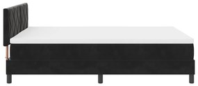 Box Spring Ágy Matraccal Fekete Színben, 140x190 cm Bársony