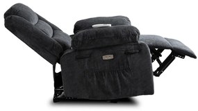 Elektromosan Vezérelhető Masszázsfunkciós Relaxfotel Sötétszürke Színben. JASPER