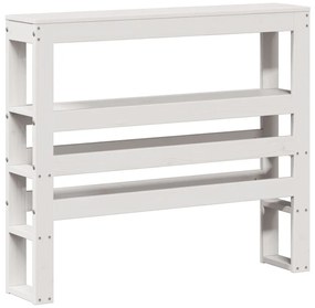 fehér tömör fenyőfa fejtámla polcokkal 75 cm