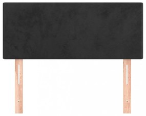fekete bársony fejtámla 100x5x78/88 cm