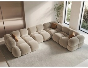 Bézs bársony sarokkanapé (jobb oldali-U alakú) Loretto – Cosmopolitan Design