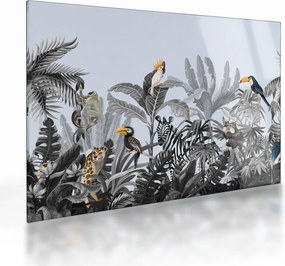 Üveg kép - Illusztrált dzsungel (70x50 cm)