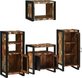 Fürdőszoba bútor szett 4 pcs Szilárd újrahasznosított fa
