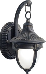 DAR LIGHTING RIC3235 RICHMOND Klasszikus Kültéri Fali Lámpa Fekete Arany, Opál E27 IP43
