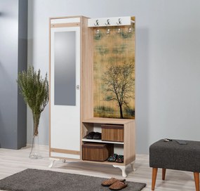 Előszoba fal Iris 729 (szonoma tölgy) (tükörrel). Akció -22%. 1088628