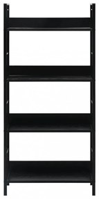4 szintes fekete szerelt fa könyvespolc 60 x 27,6 x 124,5 cm