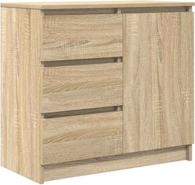vidaXL sonoma tölgy szerelt fa tálalószekrény fiókos 71x35x65 cm