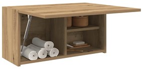 kézműves tölgy szerelt fa fali fürdőszobaszekrény 60x25x30 cm