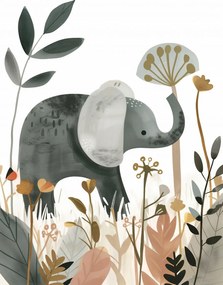 Poszter 67,5x100cm Finom elefánt a kertben