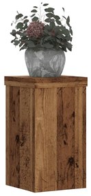 2 db antik fa színű szerelt fa növénytartó állvány 10x10x18 cm