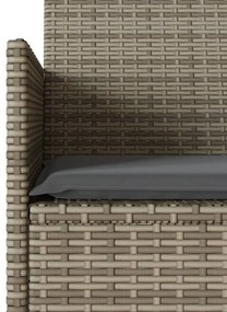 szürke polyrattan 2 személyes kerti kanapé asztallal, párnákkal