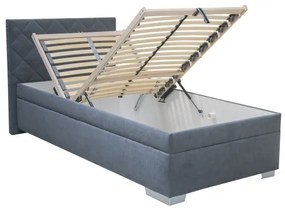 Kárpitozott ágy tárolóval és matraccal LANA 90x200 cm kék