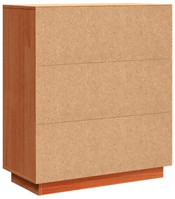 Széf Falra szerelhető Viaszbarna 70 x 34 x 80 cm Tömör fenyőfa
