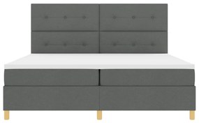 Boxspring Ágy Matrac &amp; LED Sötétszürke 200x200 cm Szövet