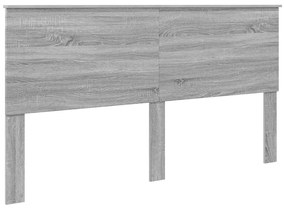 vidaXL Ágykeret fejtámlával Szürke Sonoma 200 x 200 cm Tömör fenyőfa