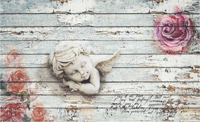 Fotótapéta flizelina Angyal a deszkákon Rózsák Vintage Elegancia 312x219 +ragasztó