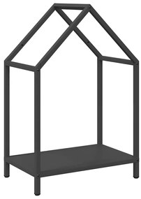 fekete hidegen hengerelt acél tűzifatároló 40x25x60 cm