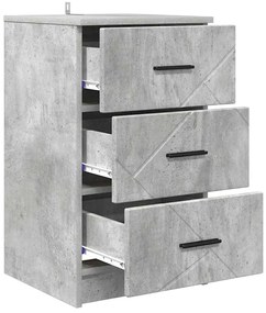 Éjjeliszekrény fiókkal Beton szürke 38 x 38 x 66 cm Faanyag