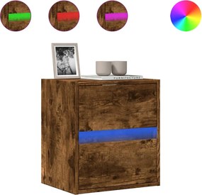 vidaXL füstös tölgy színű fali TV-szekrény LED-ekkel 41x31x45 cm