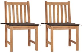 vidaXL 2 db tömör tíkfa kerti szék párnával