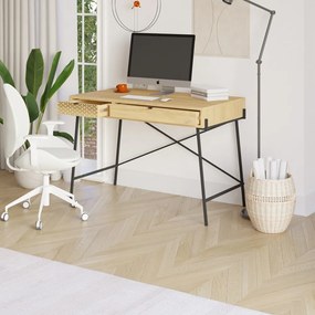 Íróasztal tölgyfa dekorral 60x110 cm Ecrin – Marckeric