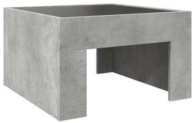 betonszürke végtelen hatású LED-es dohányzóasztal 50x50x30 cm