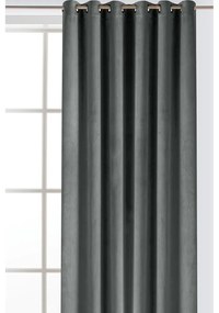 Sötétszürke bársony dimout (részleges sötétítő) függöny 140x250 cm Velto – Filumi