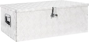 vidaXL ezüstszínű alumínium tárolóláda 90 x 47 x 33,5 cm