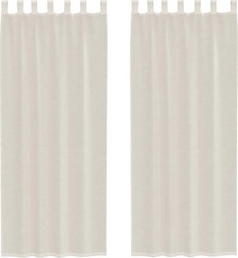 vidaXL 2 db krém színű fátyolfüggönyök fülecske tetejével 140x260 cm