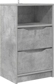 vidaXL Éjjeli asztal fiókkal Beton Szürke 40 x 30 x 467 cm Faanyag